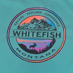 Blue 84 Teal Whitefish Montana Short Sleeve Tee Men’s size Large